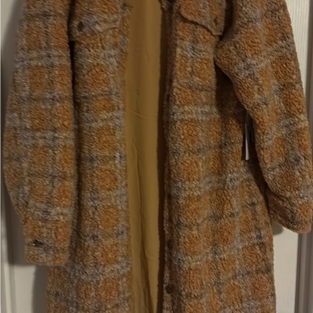 Plaid Sherpa Coat